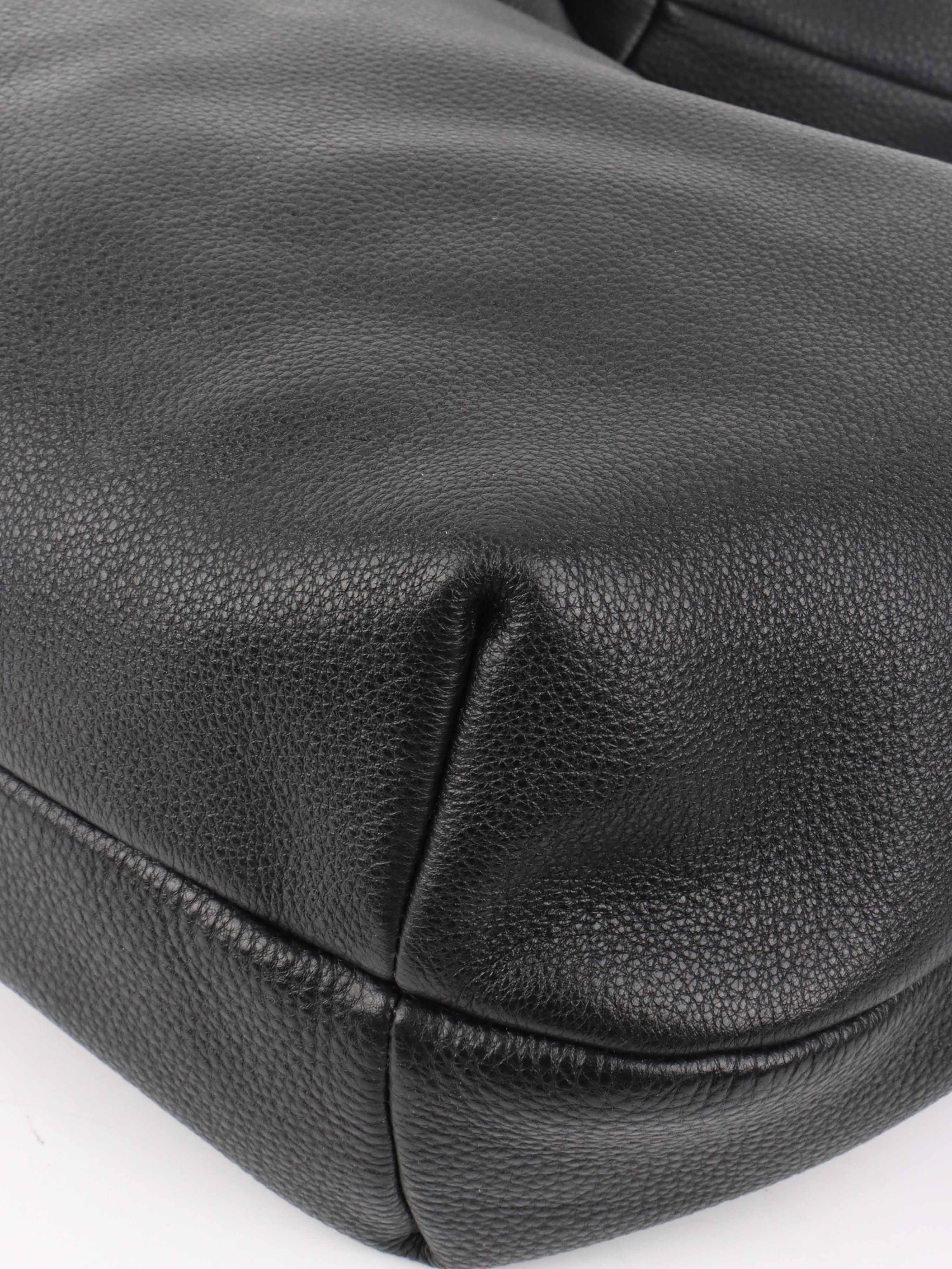 Prada Black Leather Hobo Bag.