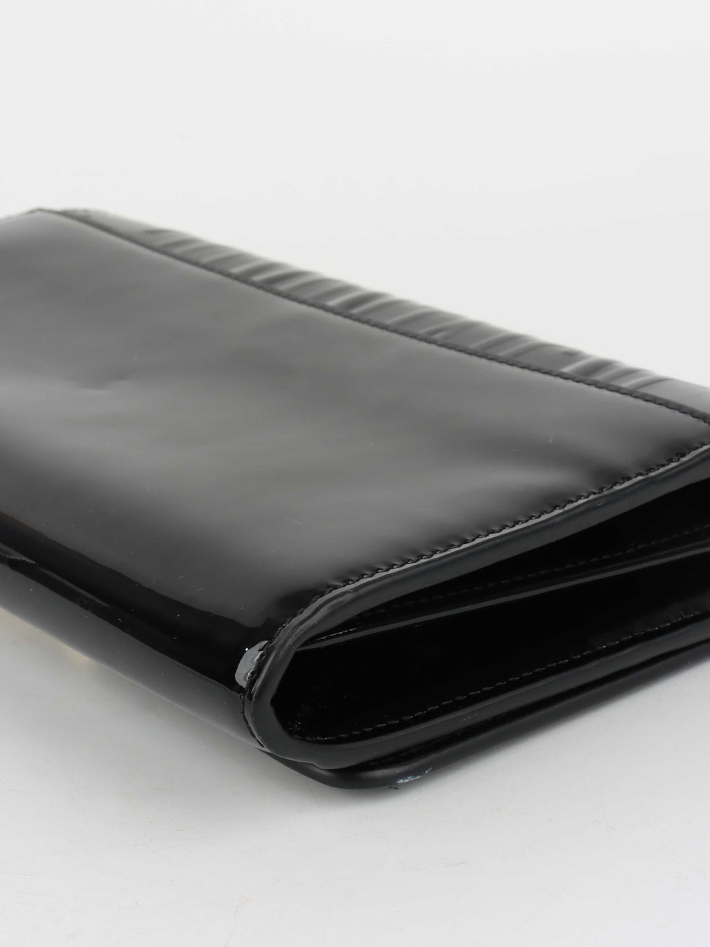 Dior Black Patent Leather 30 Montaigne Chain Clutch.