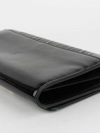 Dior Black Patent Leather 30 Montaigne Chain Clutch.