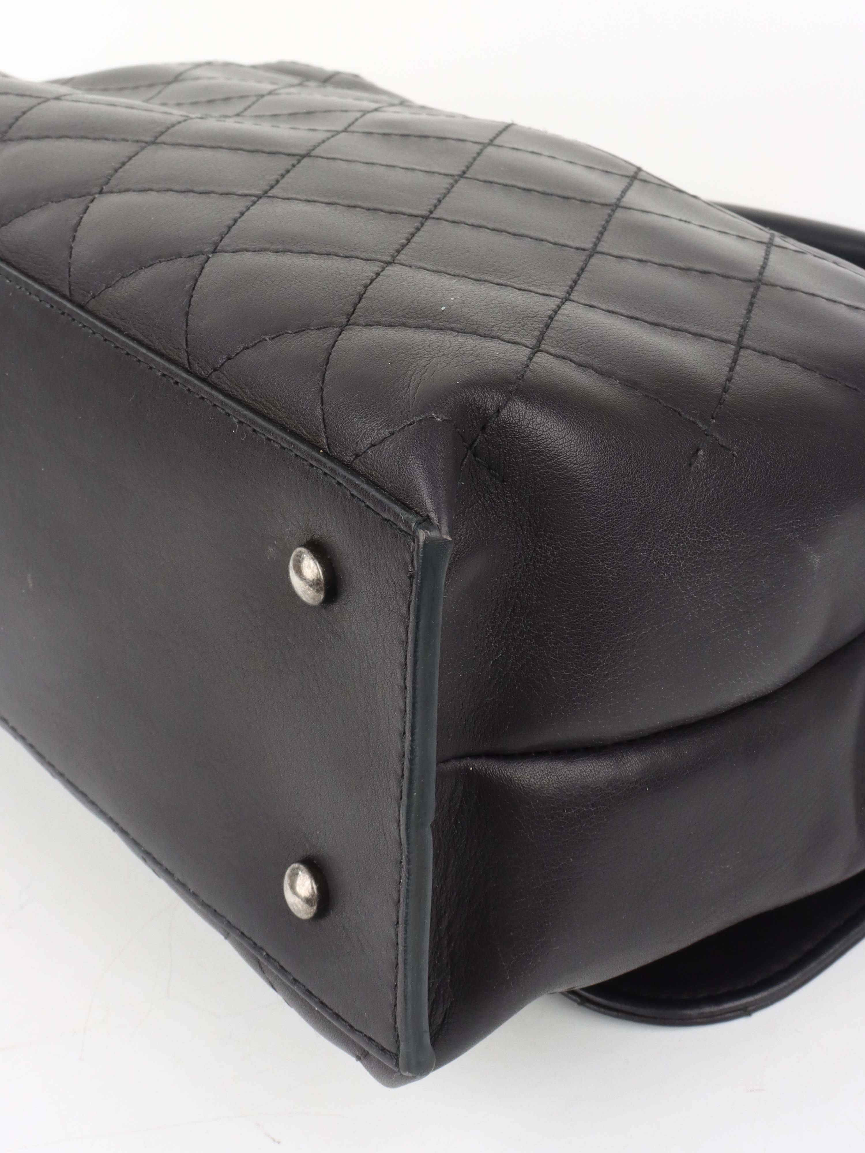 Chanel Black Lambskin 2016 Two - Way Bag SHW.