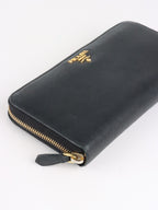 Prada Black Large Saffiano Zip Wallet