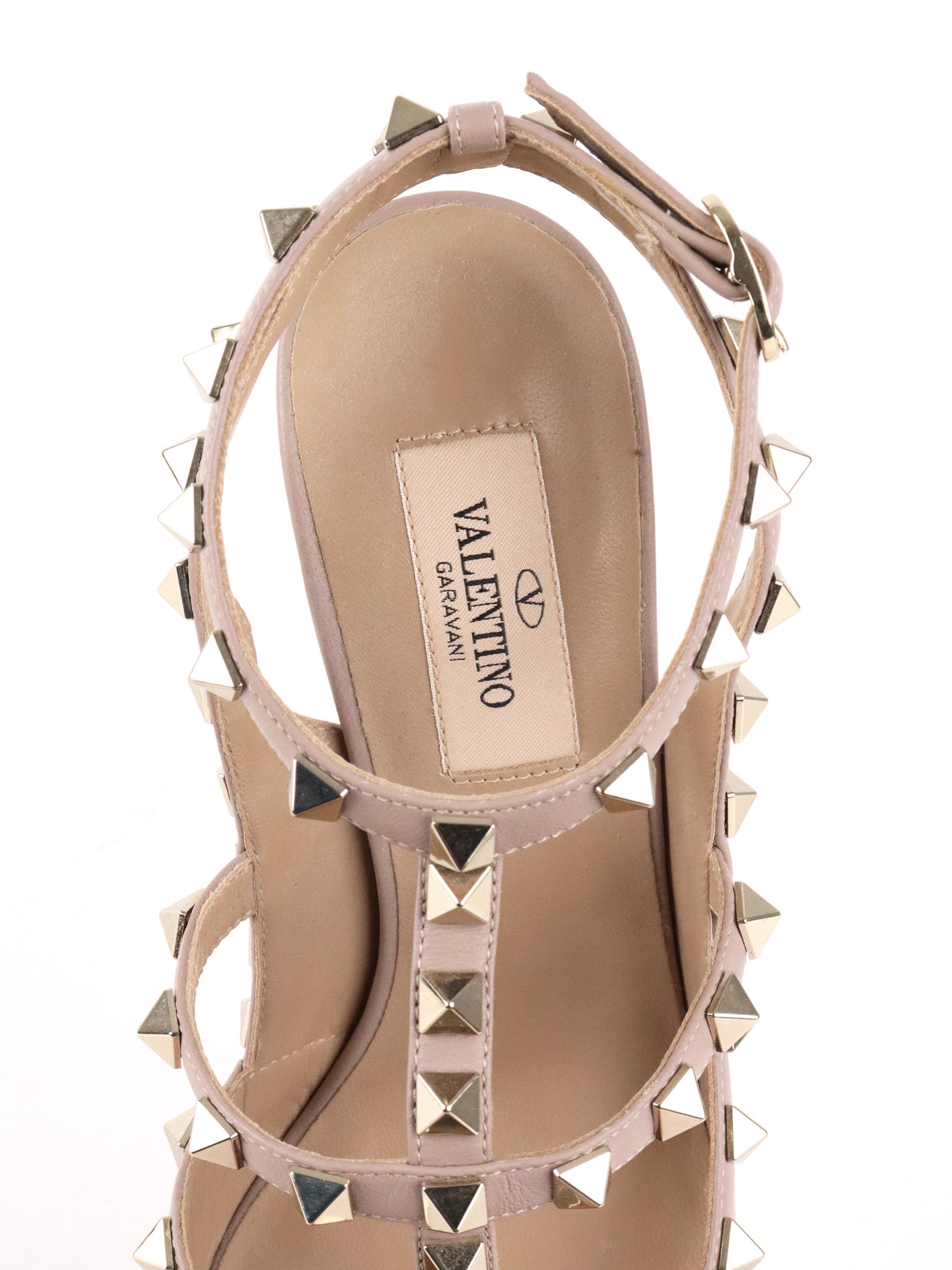 Valentino Poudre Rockstuds Ankle Strap Pump 100mm