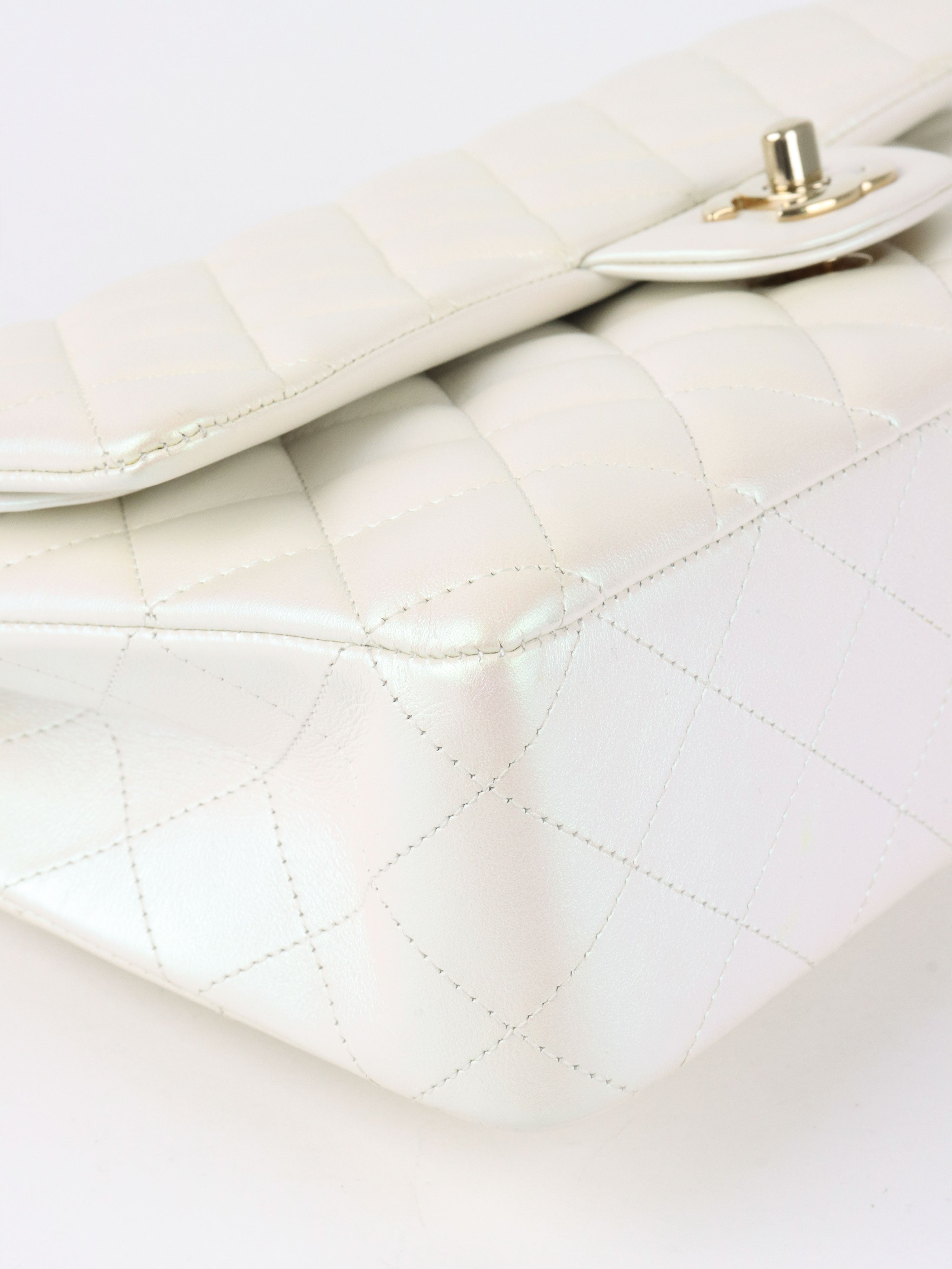 Chanel Ivory Irridecent Medium Classic Flap LGHW