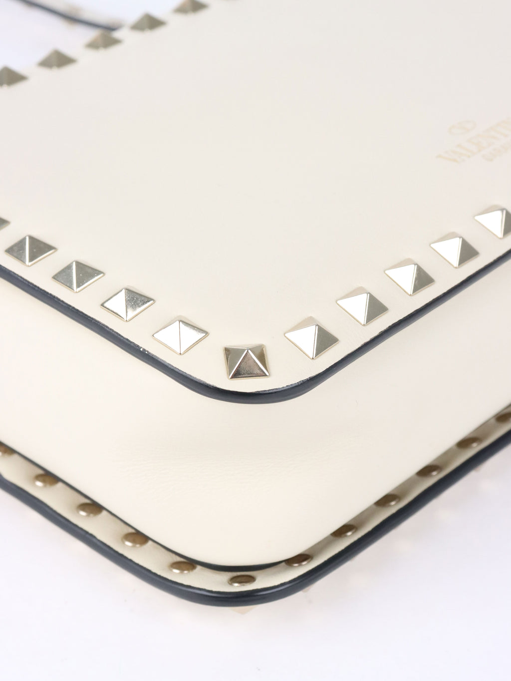 Valentino White Rockstuds Camera Bag