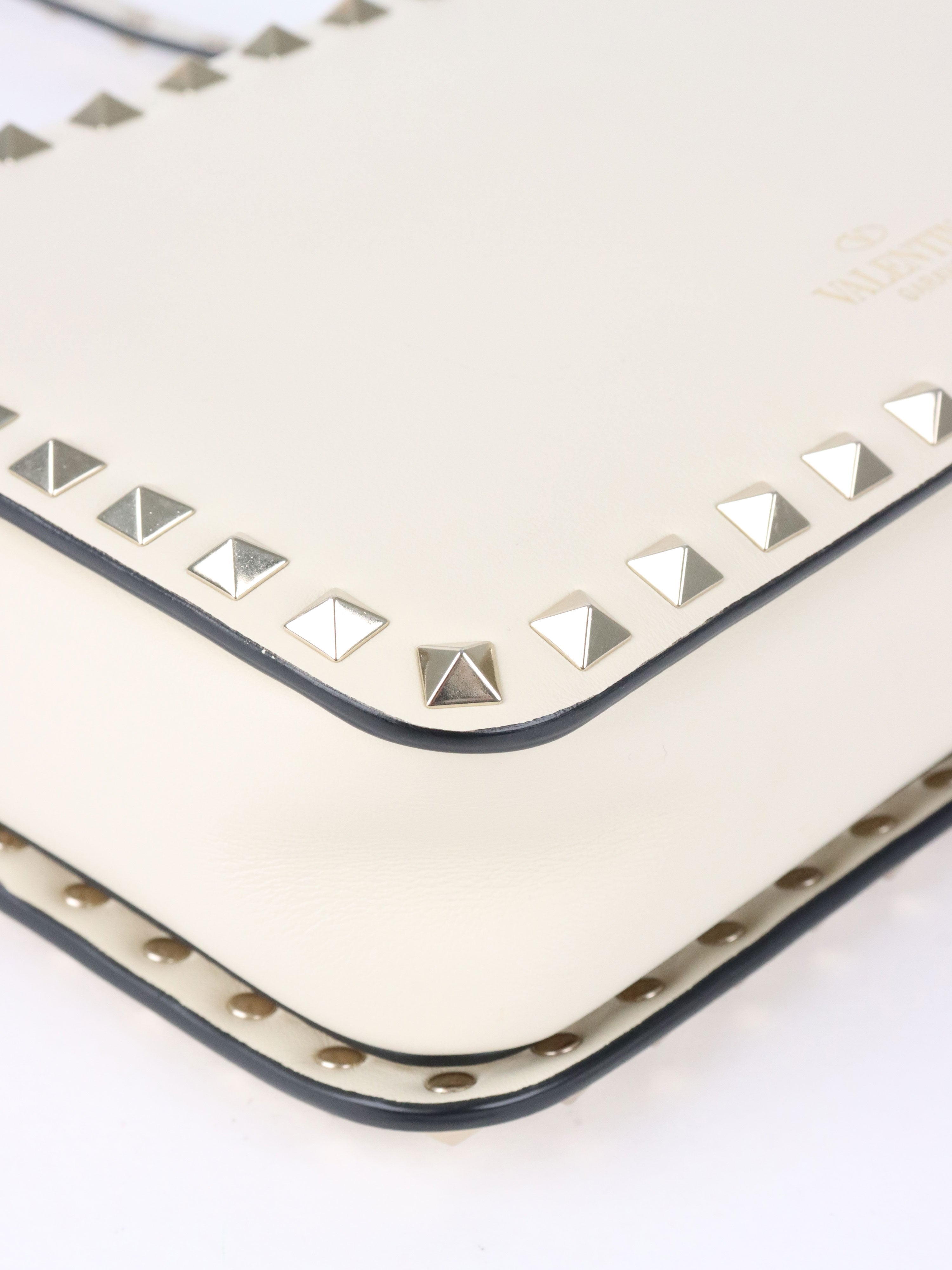 Valentino White Rockstuds Camera Bag