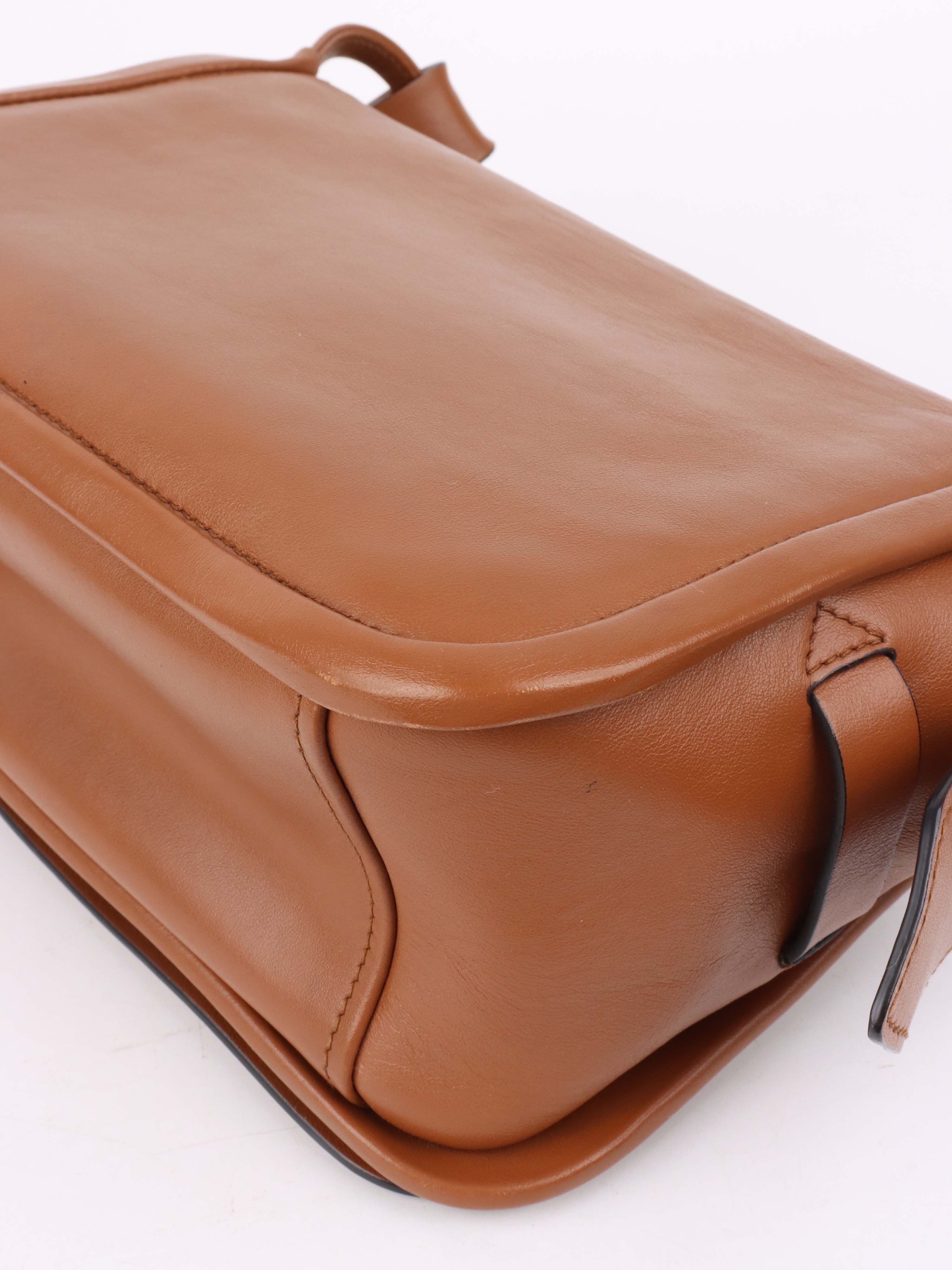 Prada Cognac Luxe Shoulder Bag.