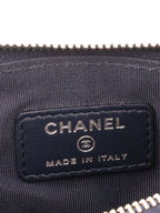 Chanel Navy Lambskin Zip Pouch.