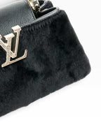 Louis Vuitton Black Sherling Mini East West Capucines