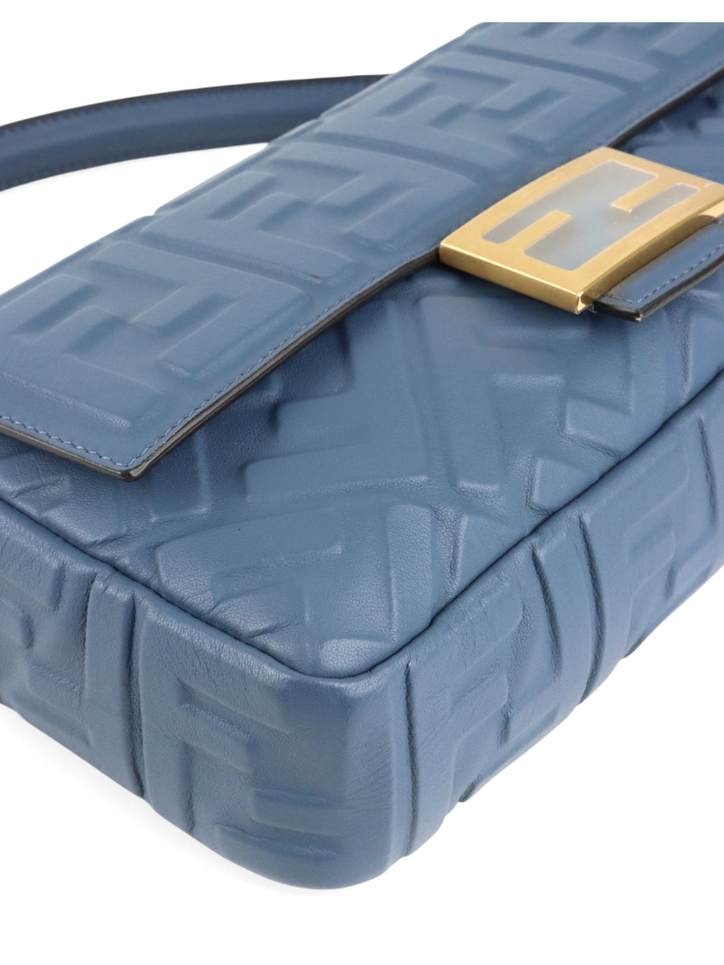 Fendi Navy Medium Baguette Lambskin Bag