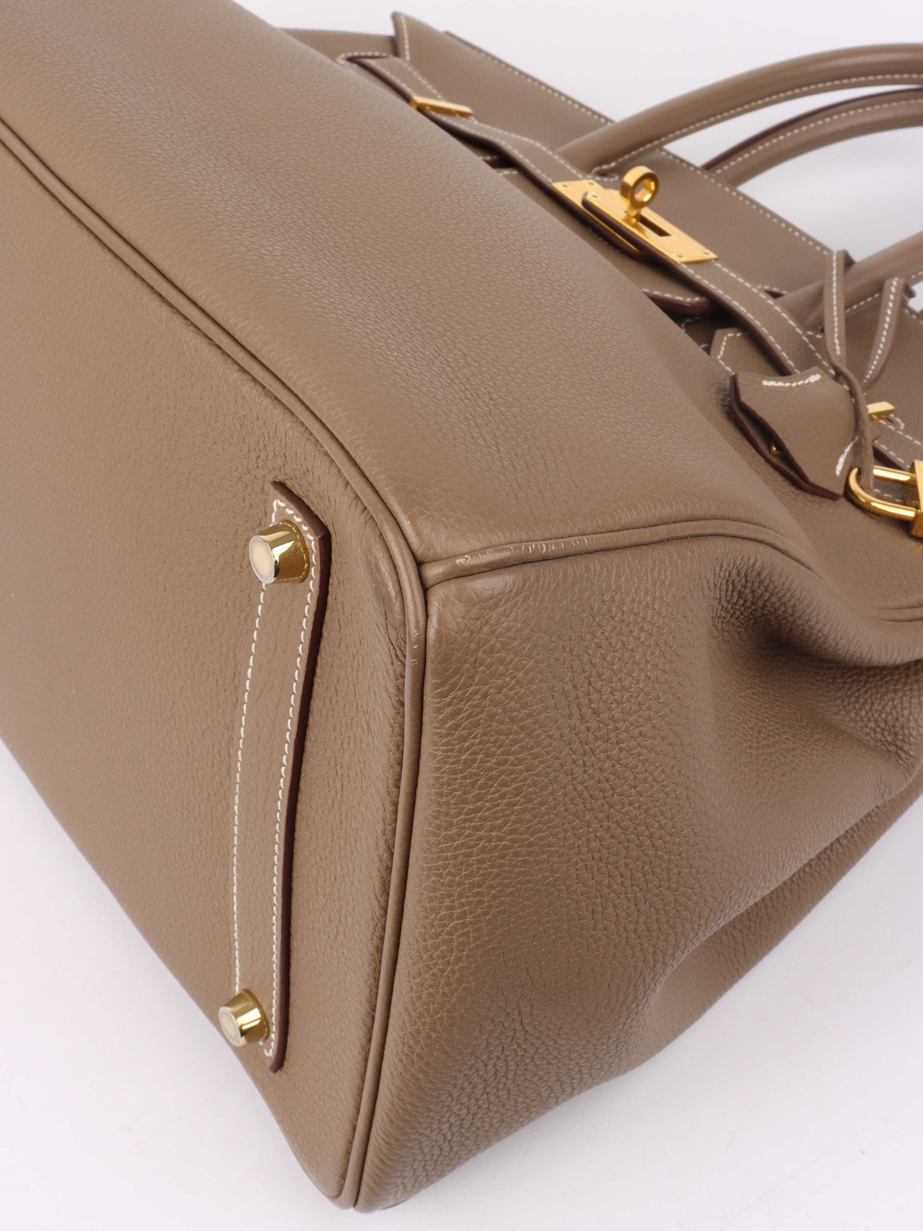 Hermes Etoupe Birkin 35 in Togo Leather GHW.