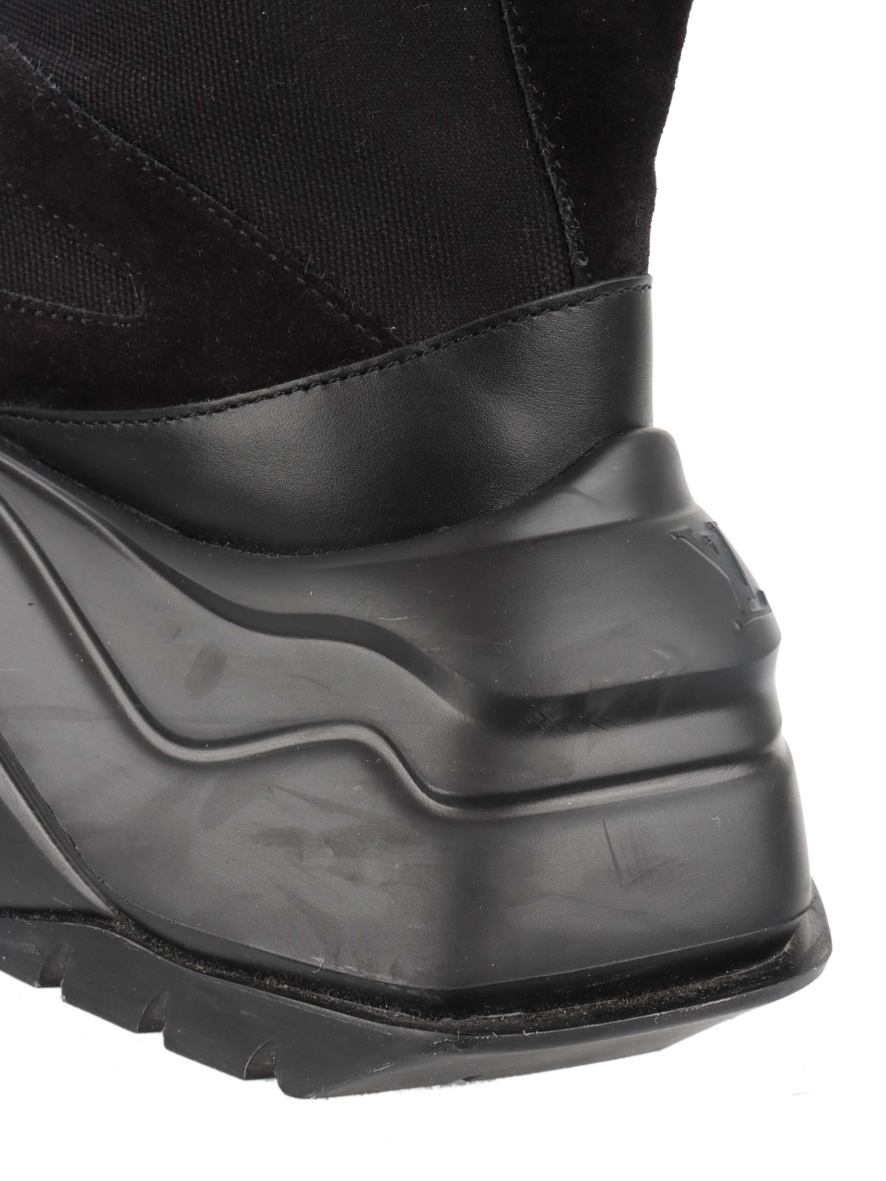 Louis Vuitton Black Mesh and Suede Archlight Ankle Boots.