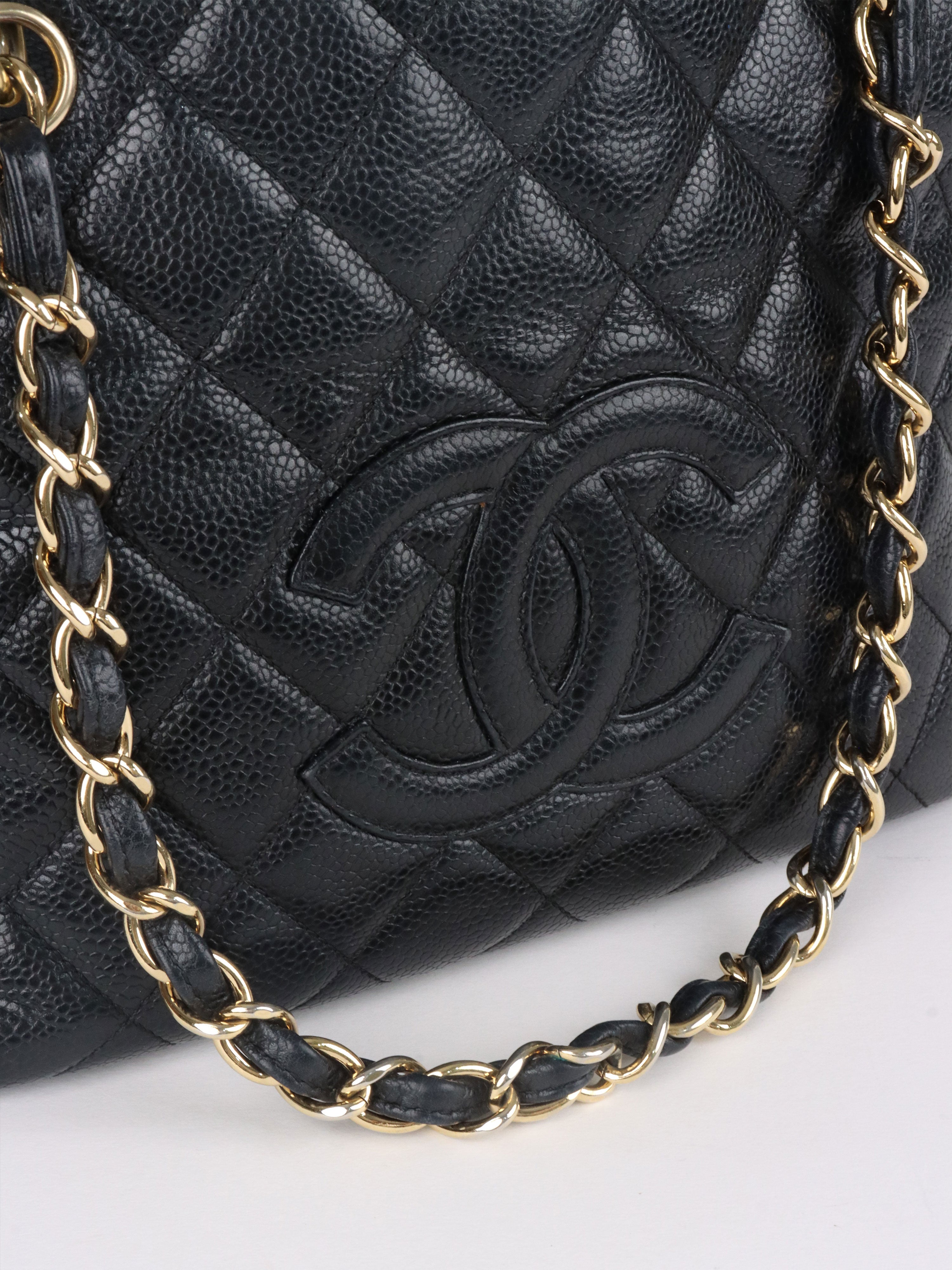 Chanel Vintage Black Petite Caviar Timeless Tote.
