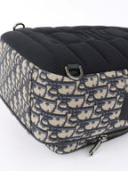 Dior Blue Oblique Canvas Crossbody Sling Bag.