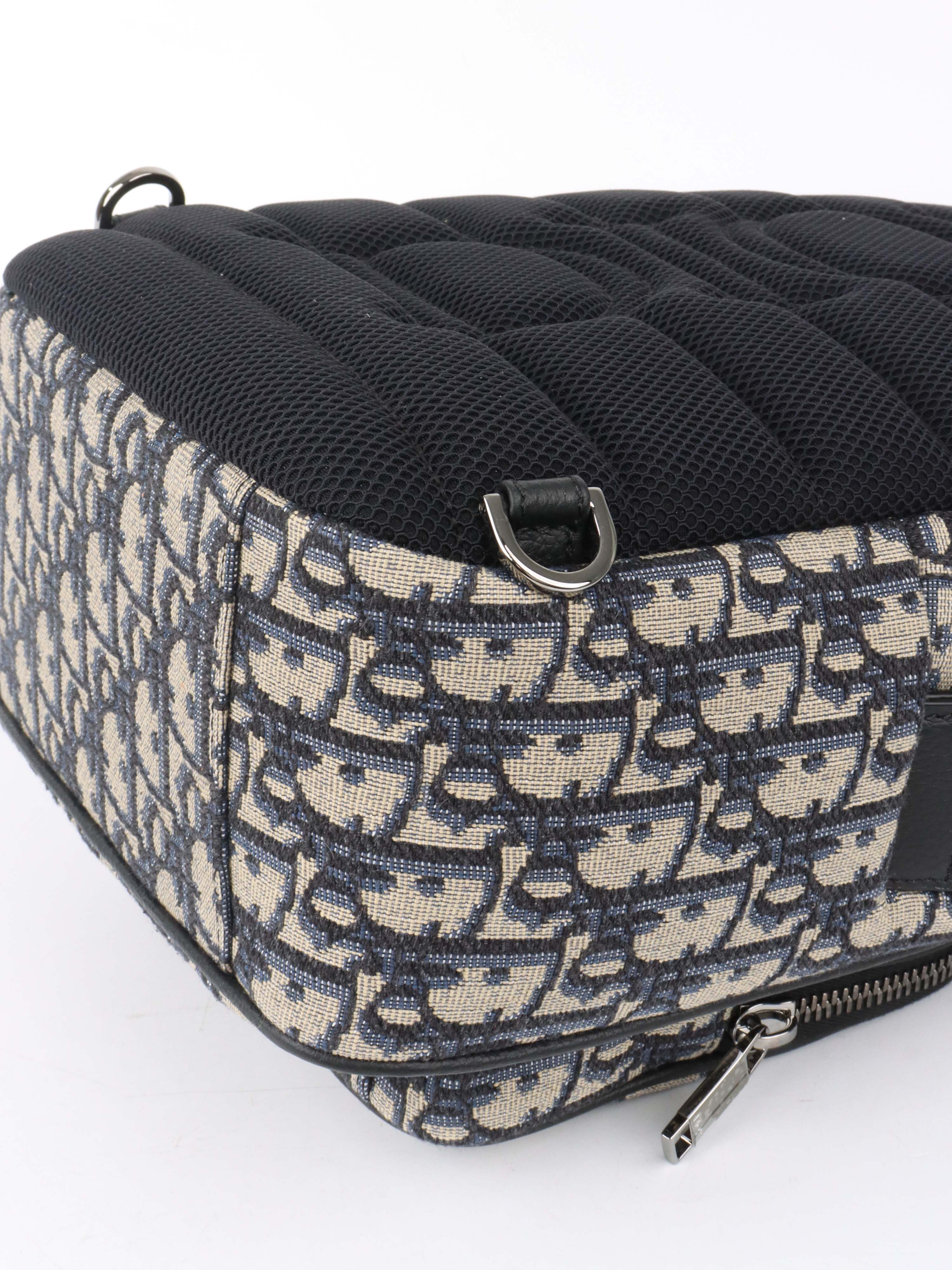 Dior Blue Oblique Canvas Crossbody Sling bag