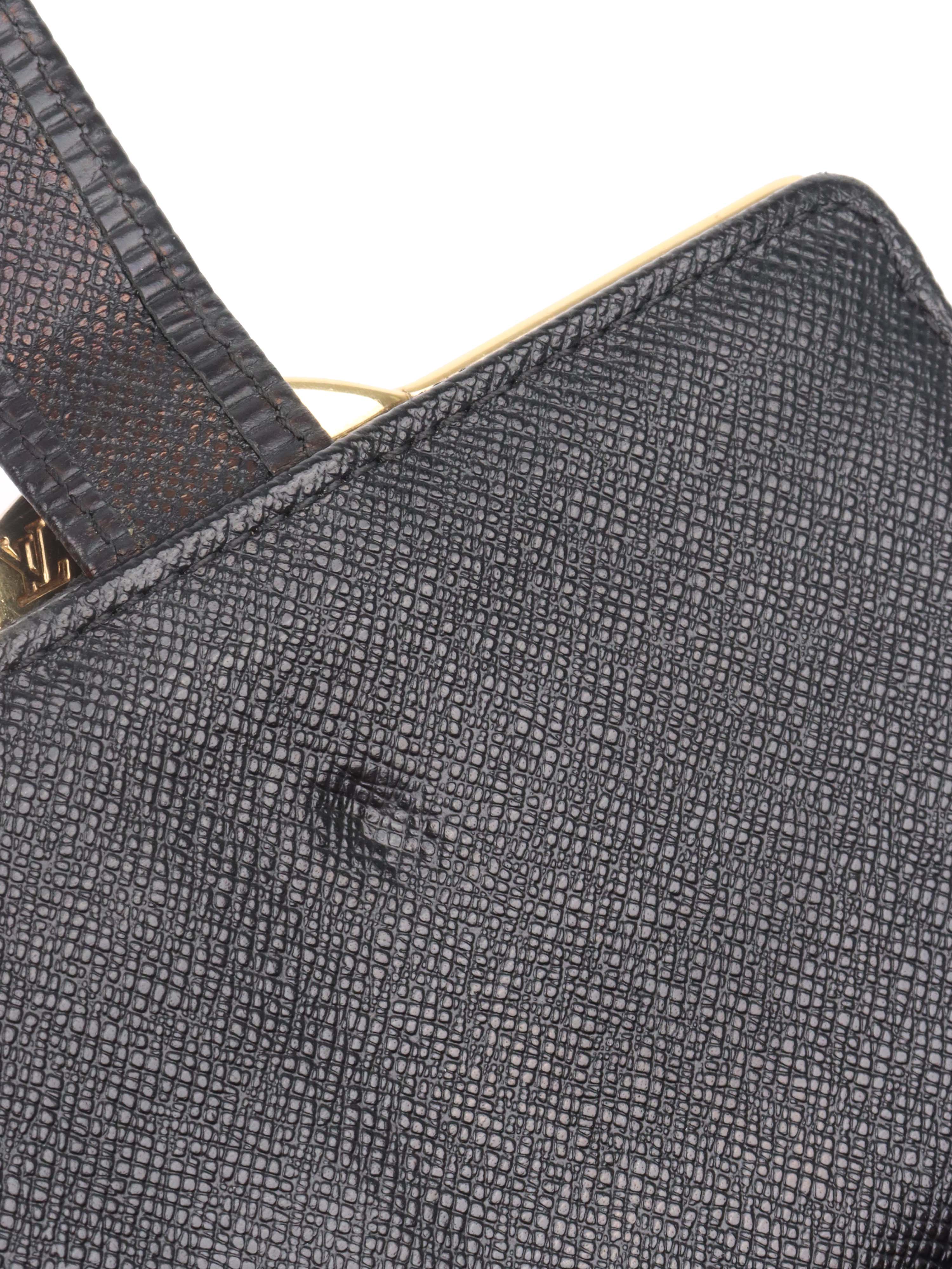 Louis Vuitton Black Epi Leather Short Wallet.