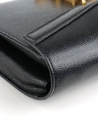 Saint Laurent Black Cassandra Wallet on Chain