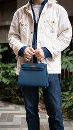 Hermes S4 Deep Blue Kelly 25 Epsom leather GHW Stamp D