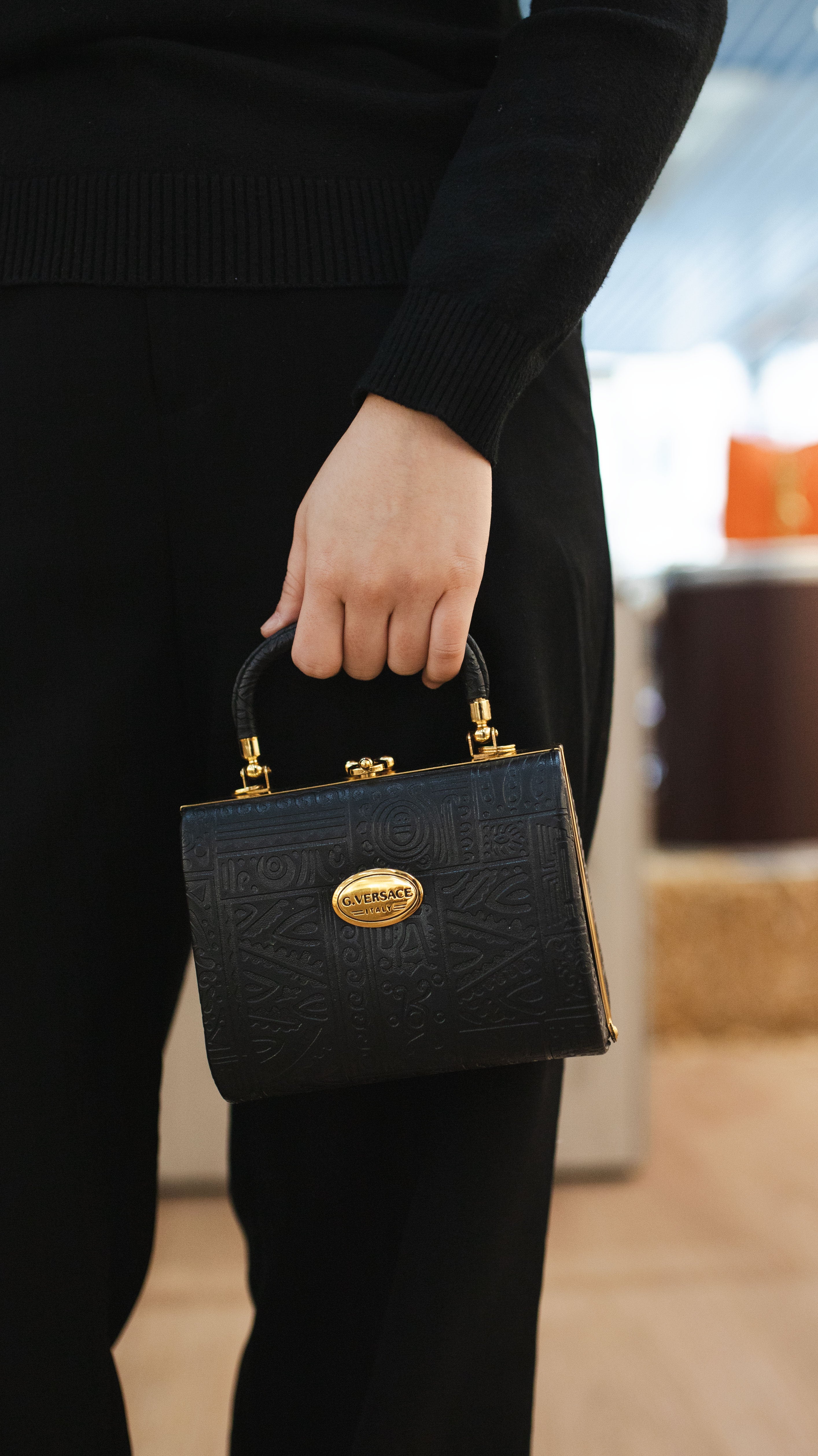 Gianni Versace Black Clutch Bag