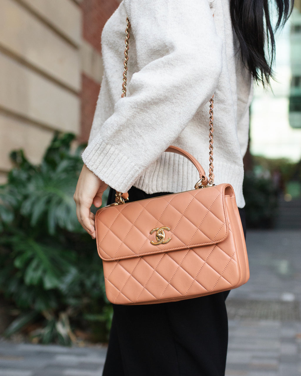 Chanel Small Lambskin Salmon Trendy CC Bag LGHW
