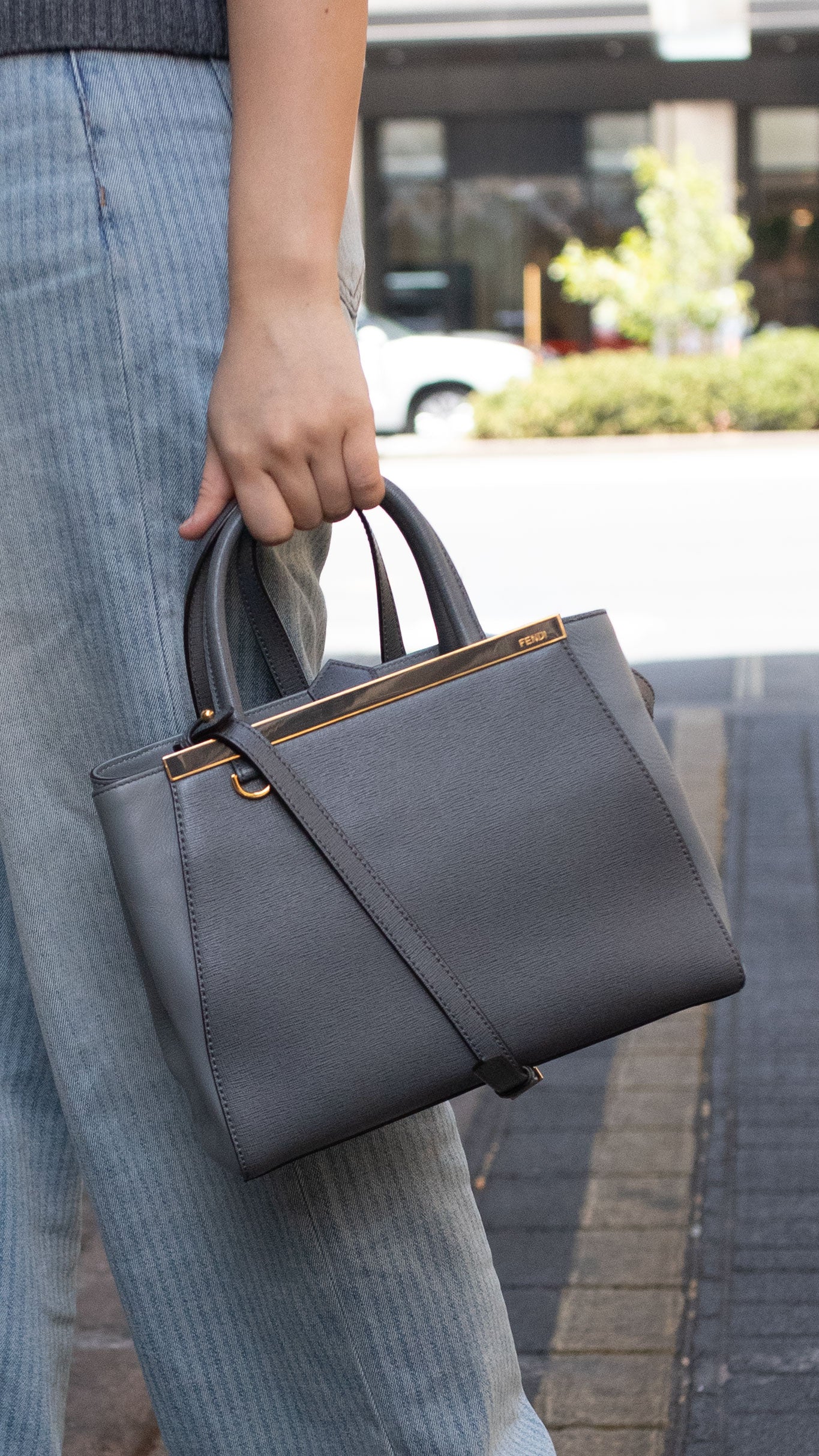 Fendi Small Grey Two Jours Bag