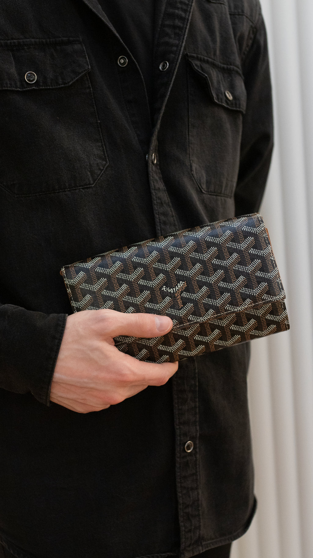 Goyard Brown Goyardine Varenne Continental Wallet on Strap
