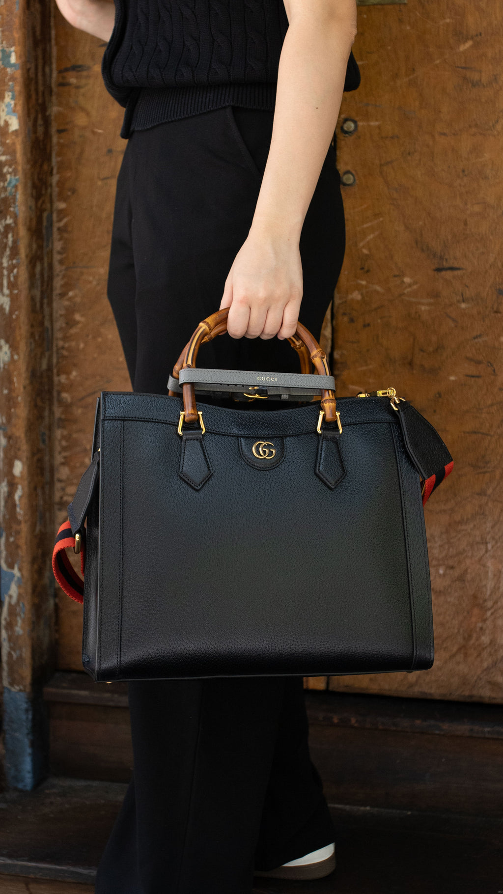 Gucci Black Diana Large Tote Bag