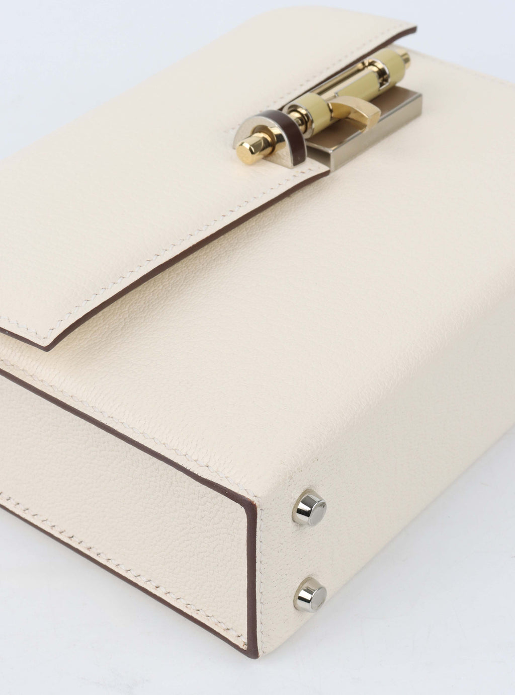 Hermes Mini Verrou Bag Chevre Mysore Nata With Havane/Tchai/Etoupe Hardware Stamp Z