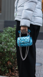 Valentino Blue Electric Cerulean Rockstud Spike Micro Bag