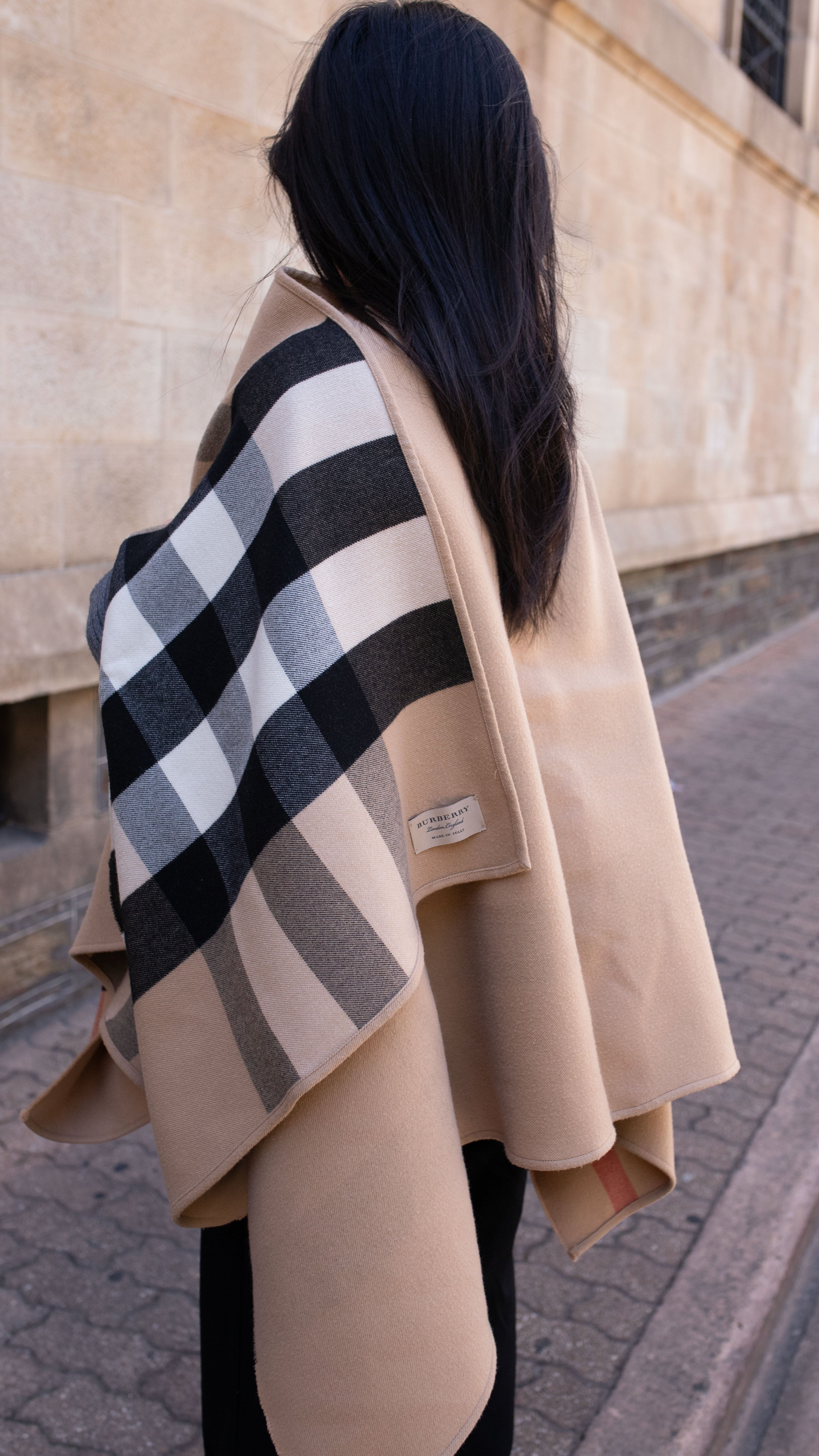 Burberry Check Wool Cape