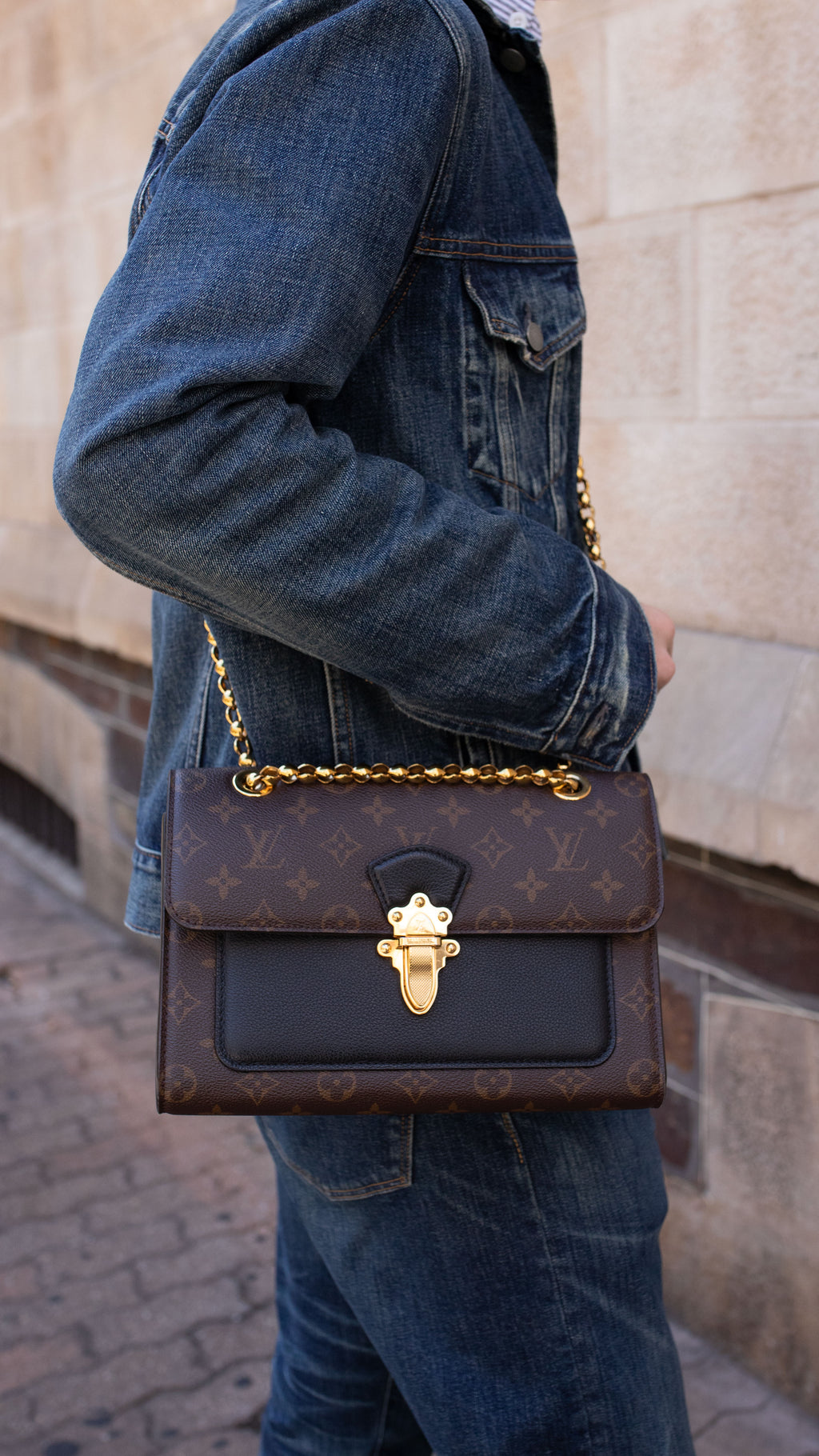 Louis Vuitton Black Victoire MNG MM Bag.
