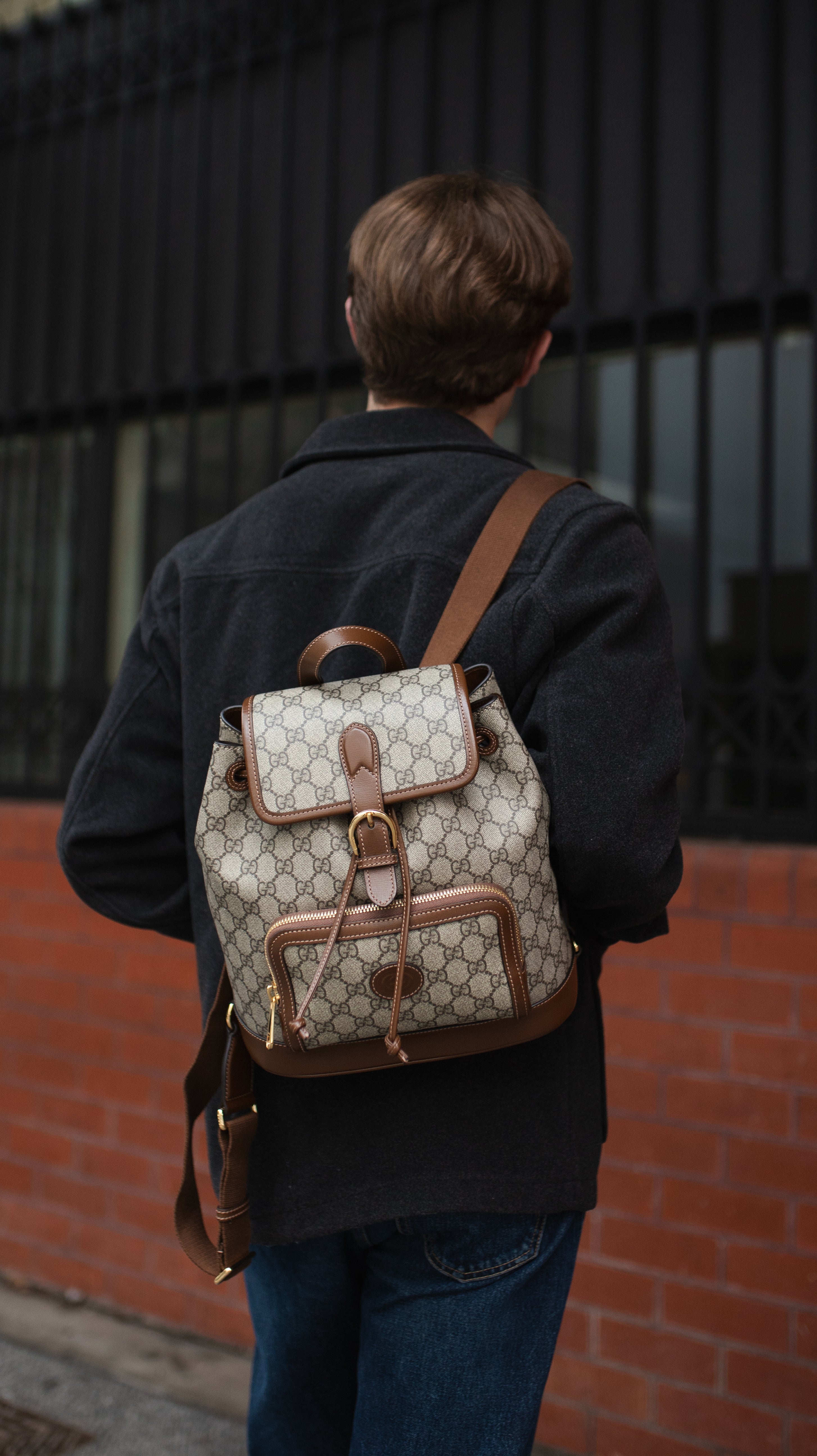 Gucci GG Supreme Azalea Retro Interlocking Backpack