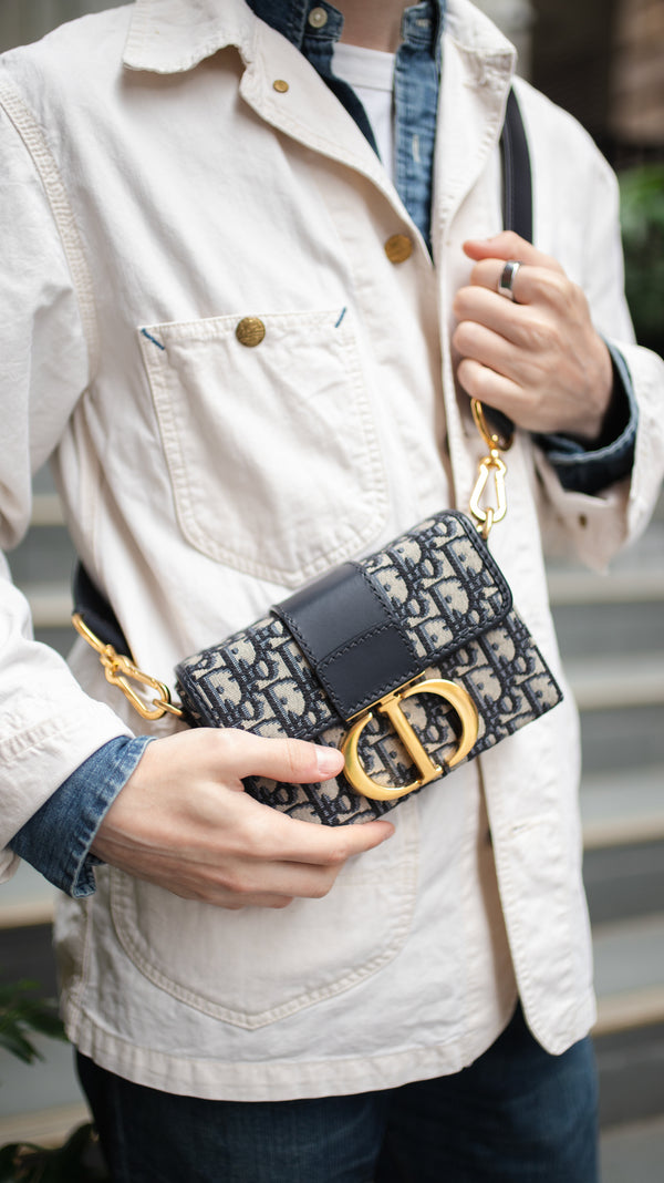Dior Box 30 Montaigne Navy Oblique  Bag