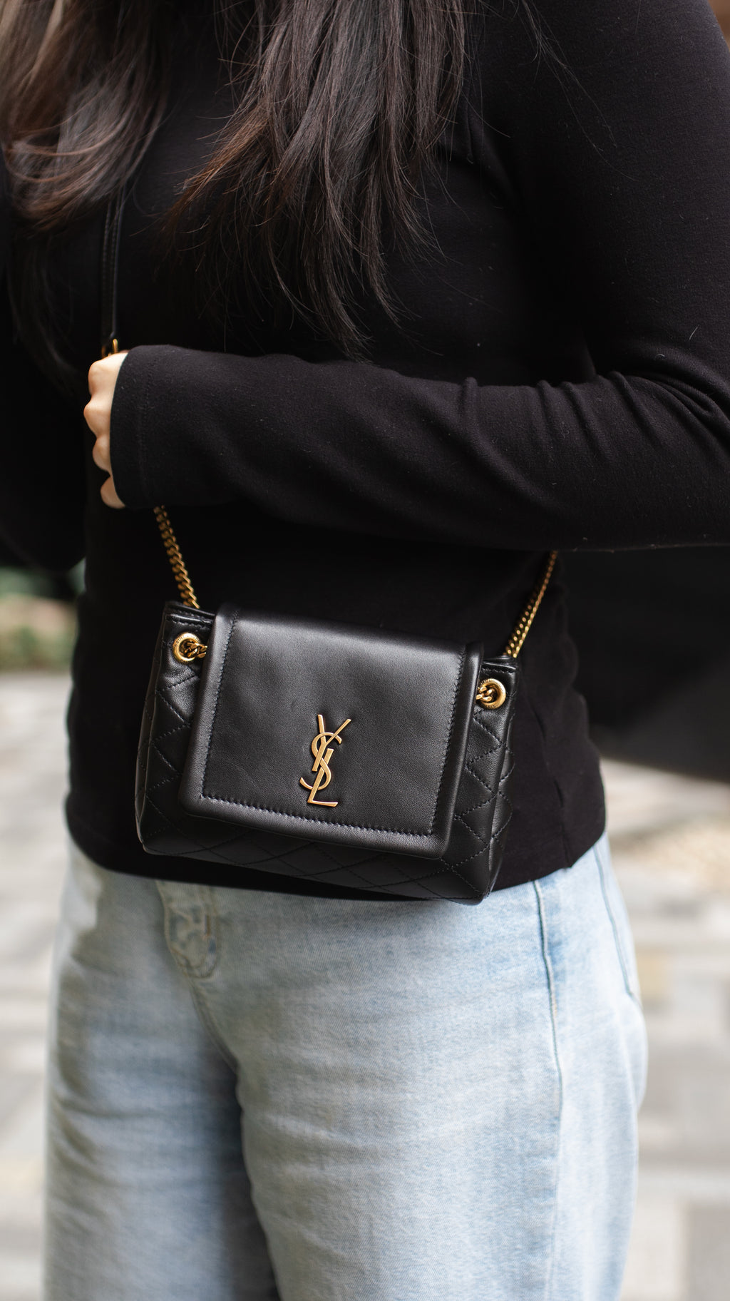 Saint Laurent Black Mini Nolita Shoulder Bag