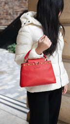 Louis Vuitton Red Capucines BB GHW