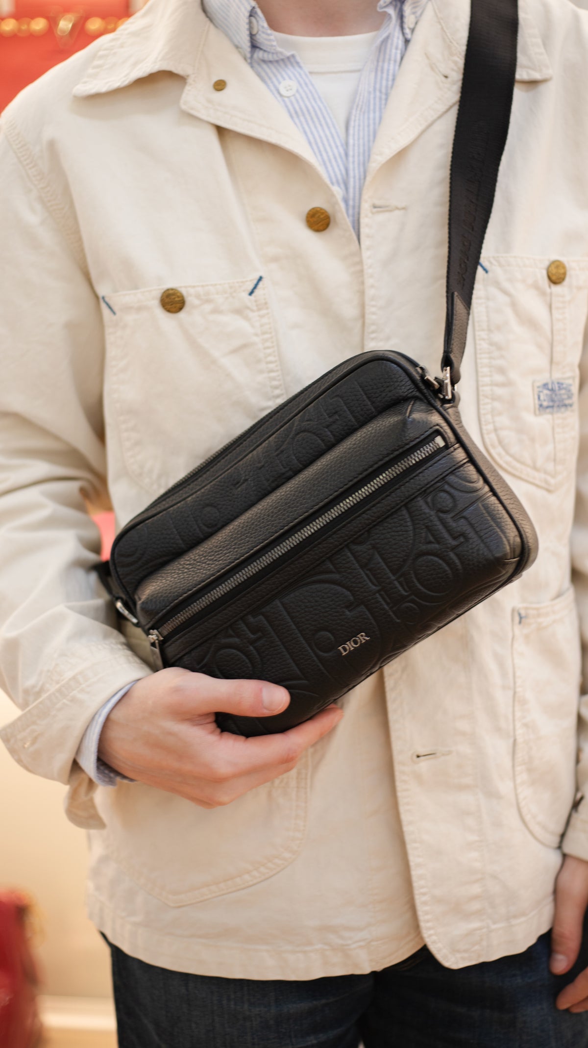 Dior Black Rider Zipped Messenger Bag