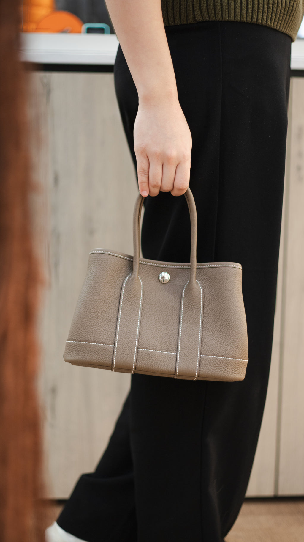 Hermes Etoupe Togo Sac Neo Garden Party 23