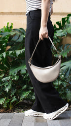 Loewe Small Light Oat Luna Leather Hobo Bag