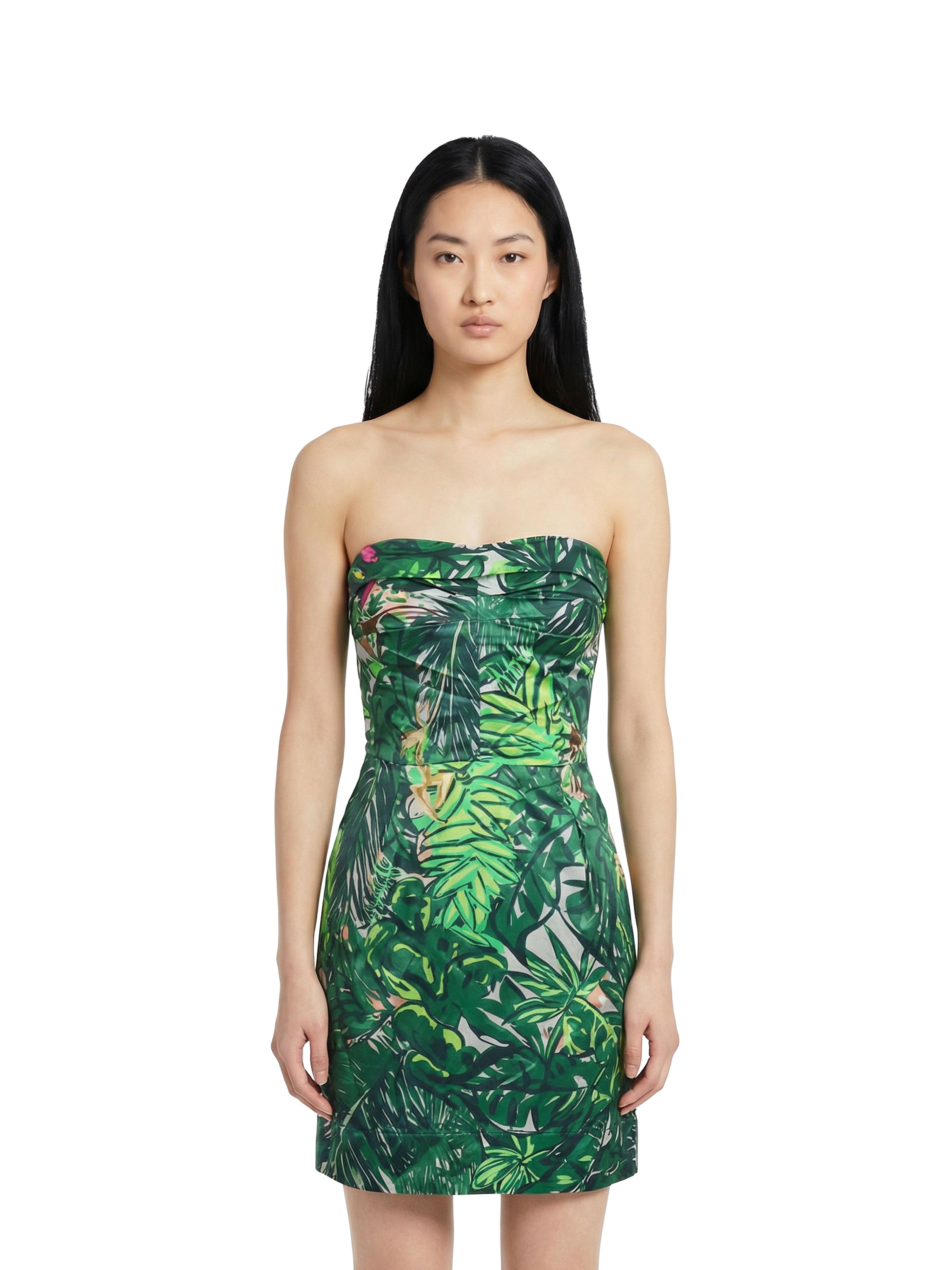 Louis Vuitton Tropical Print Off Shoulder Mini Dress.