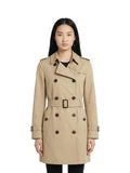 Burberry Long Trench Coat in Tan.