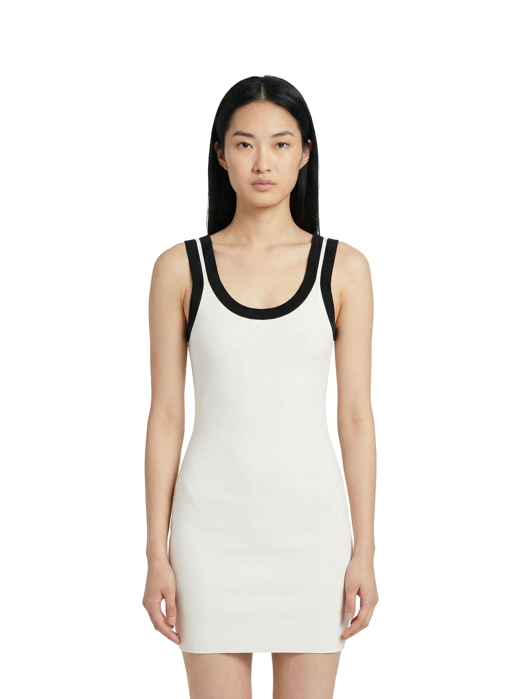 Alexander Wang Logo Trim White Mini Dress.