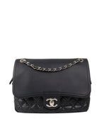 Chanel Black Wrinkled Quilted Flap Bag