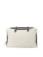 Chanel White Leather Bowling Bag