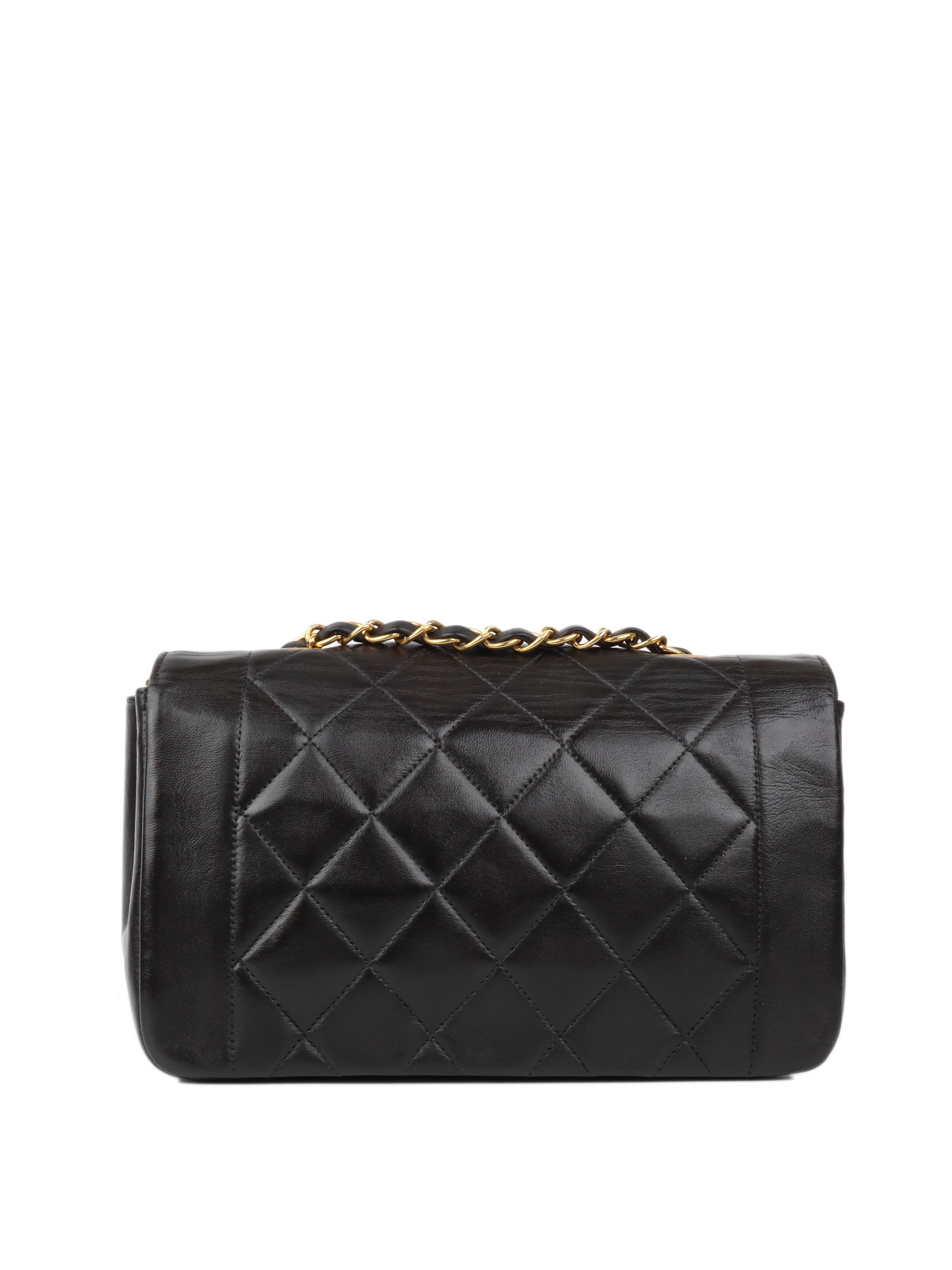 Chanel Vintage Black Diana Flap Bag 24K GHW