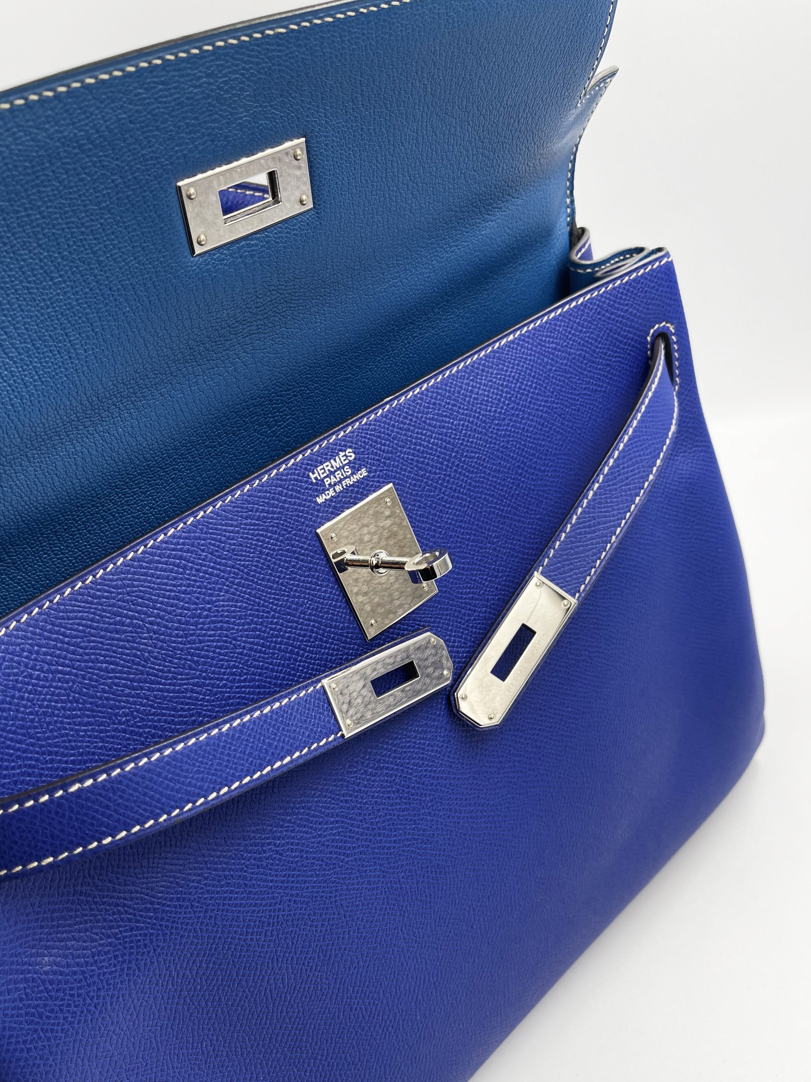 Hermes kelly blue online electric