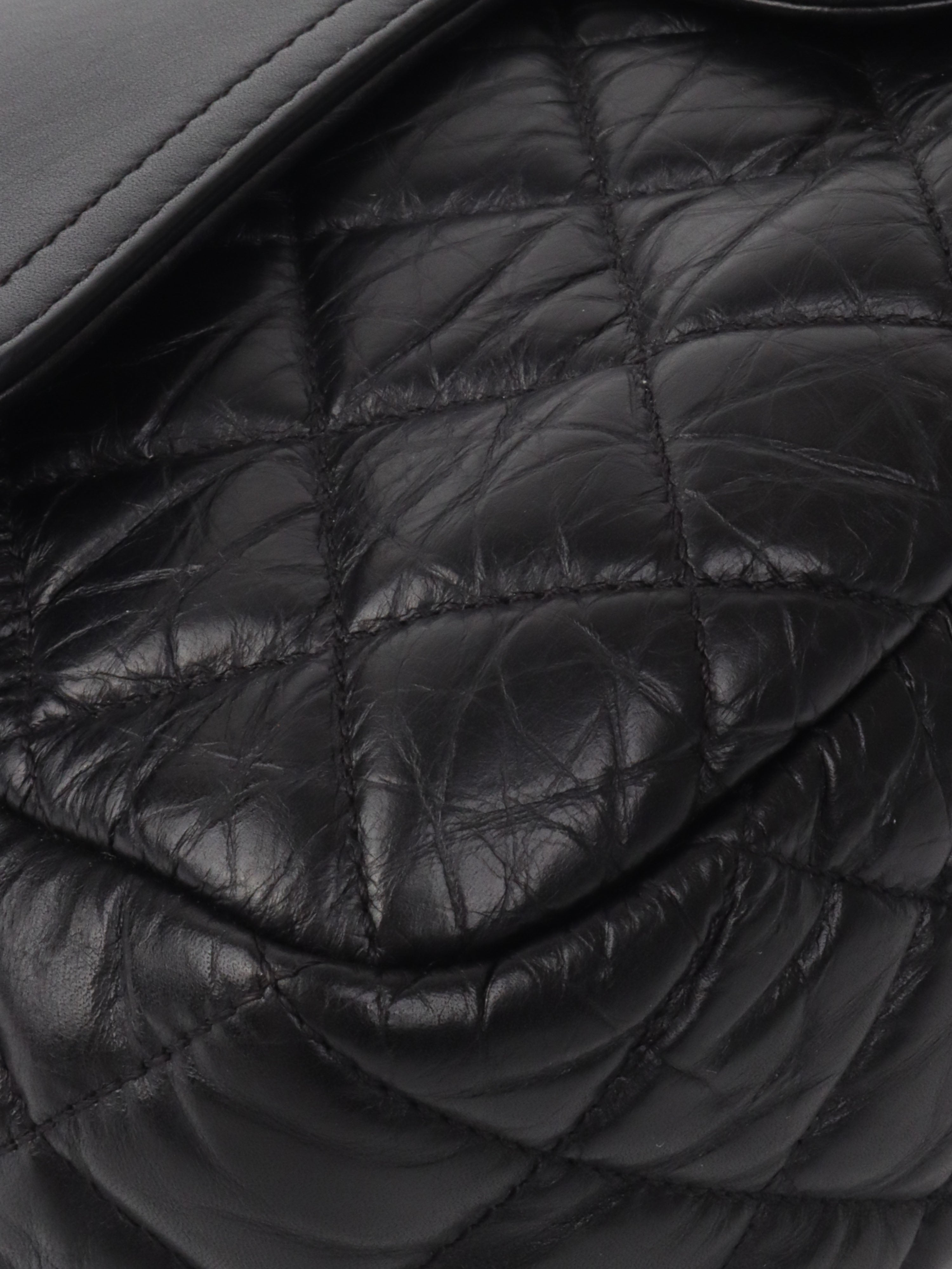 Chanel Black Wrinkled Quilted Flap Bag