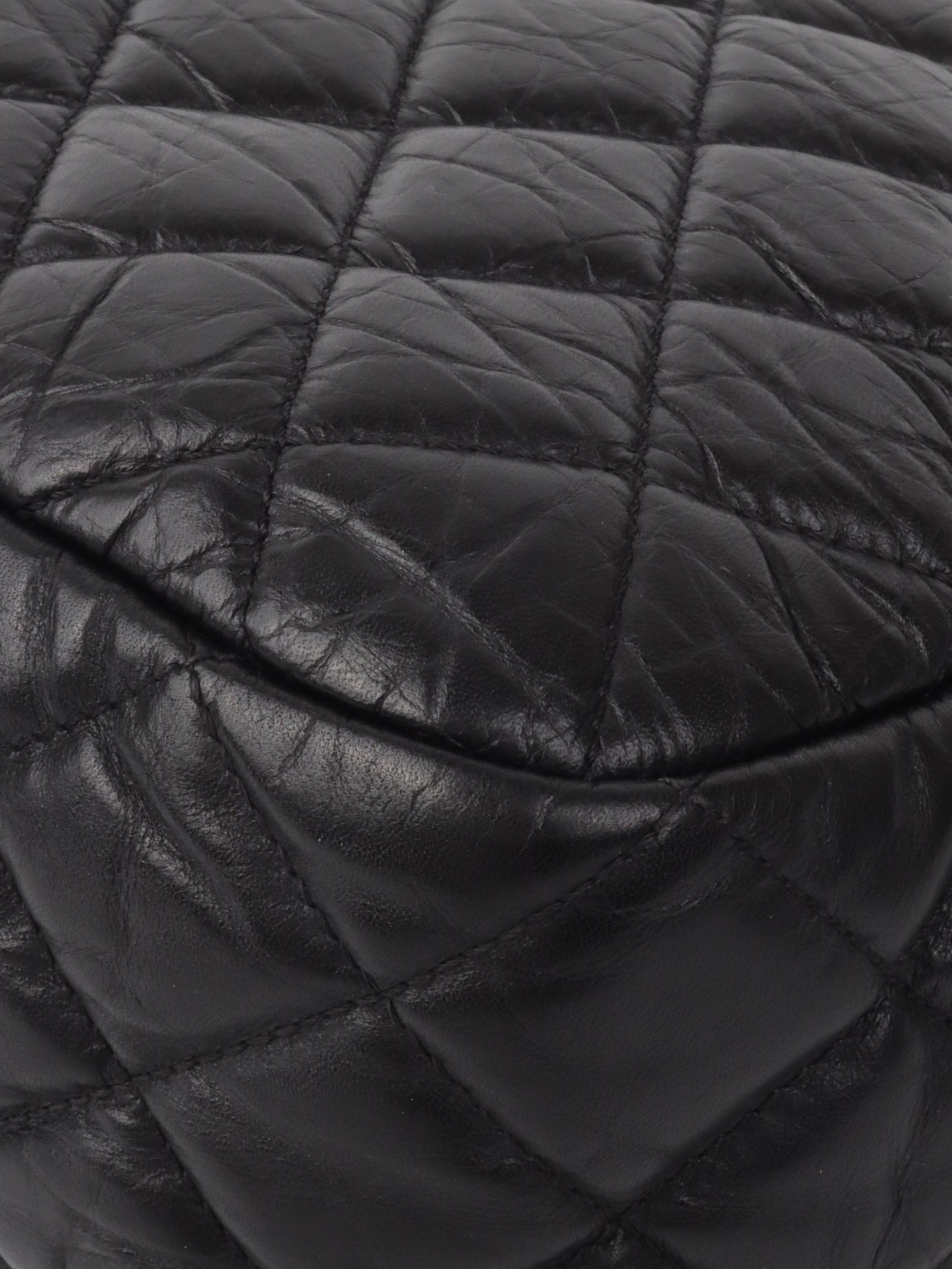 Chanel Black Wrinkled Quilted Flap Bag