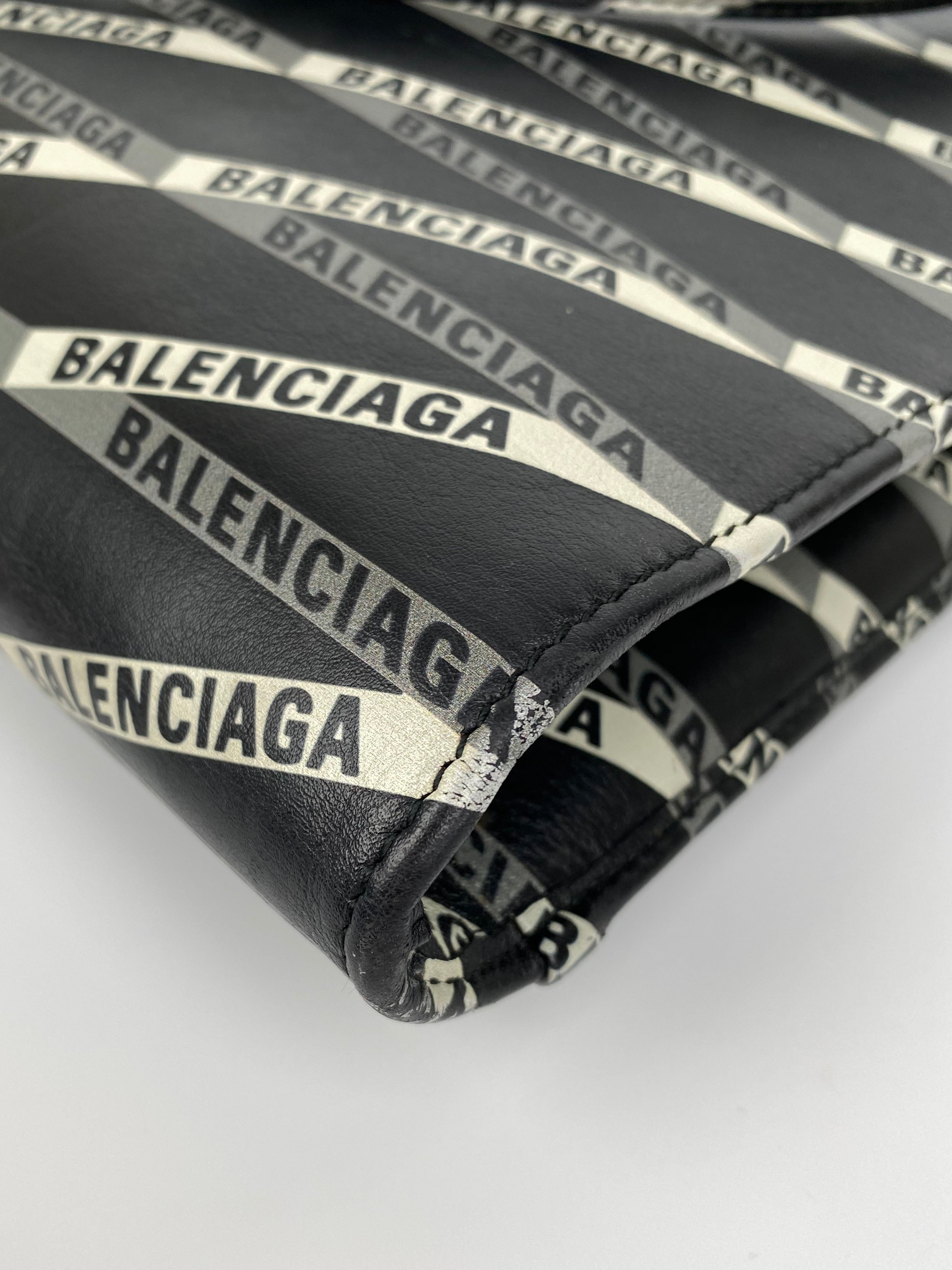 Balenciaga Black Allover Logo Tote Bag