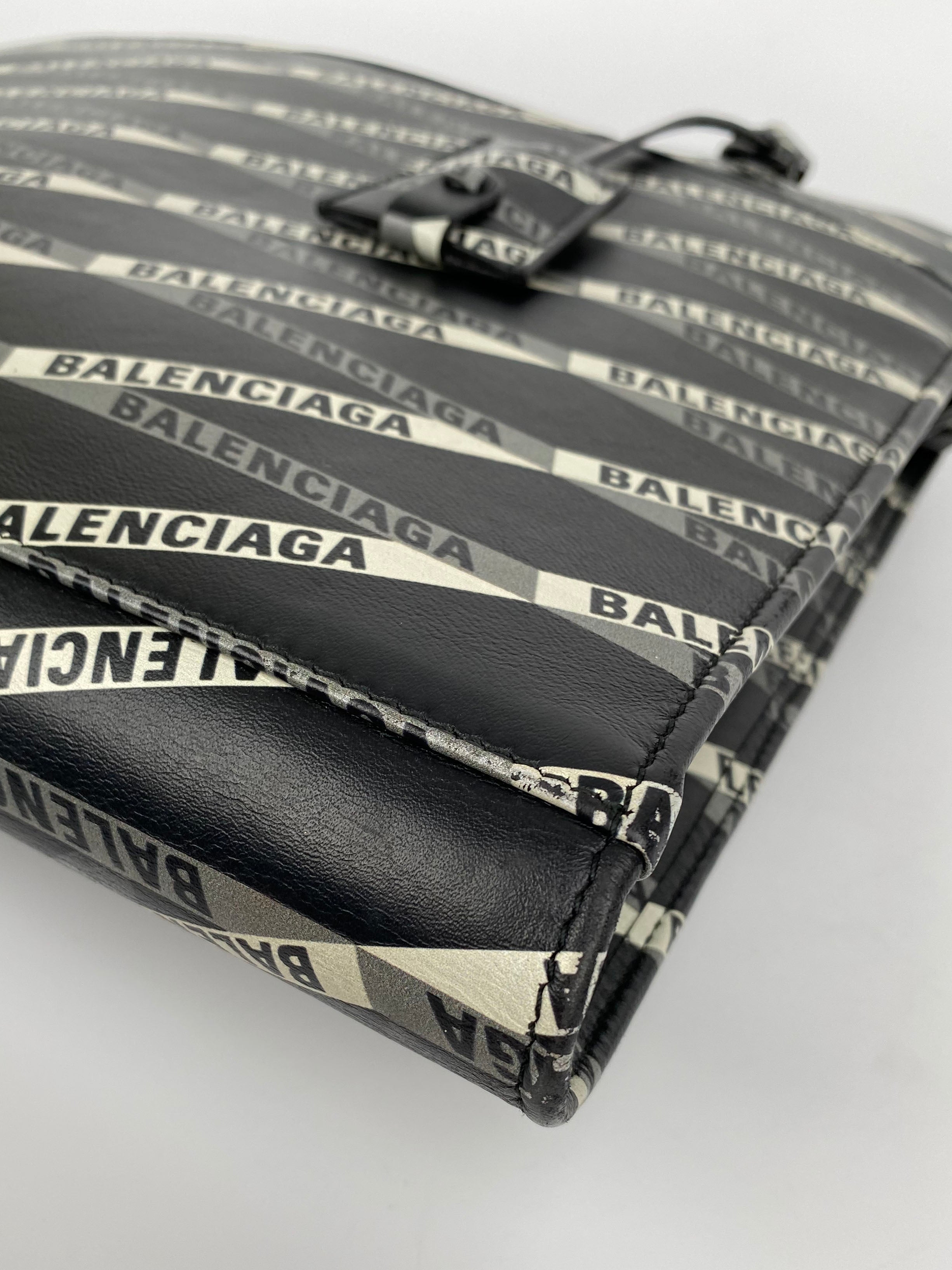 Balenciaga Black Allover Logo Tote Bag