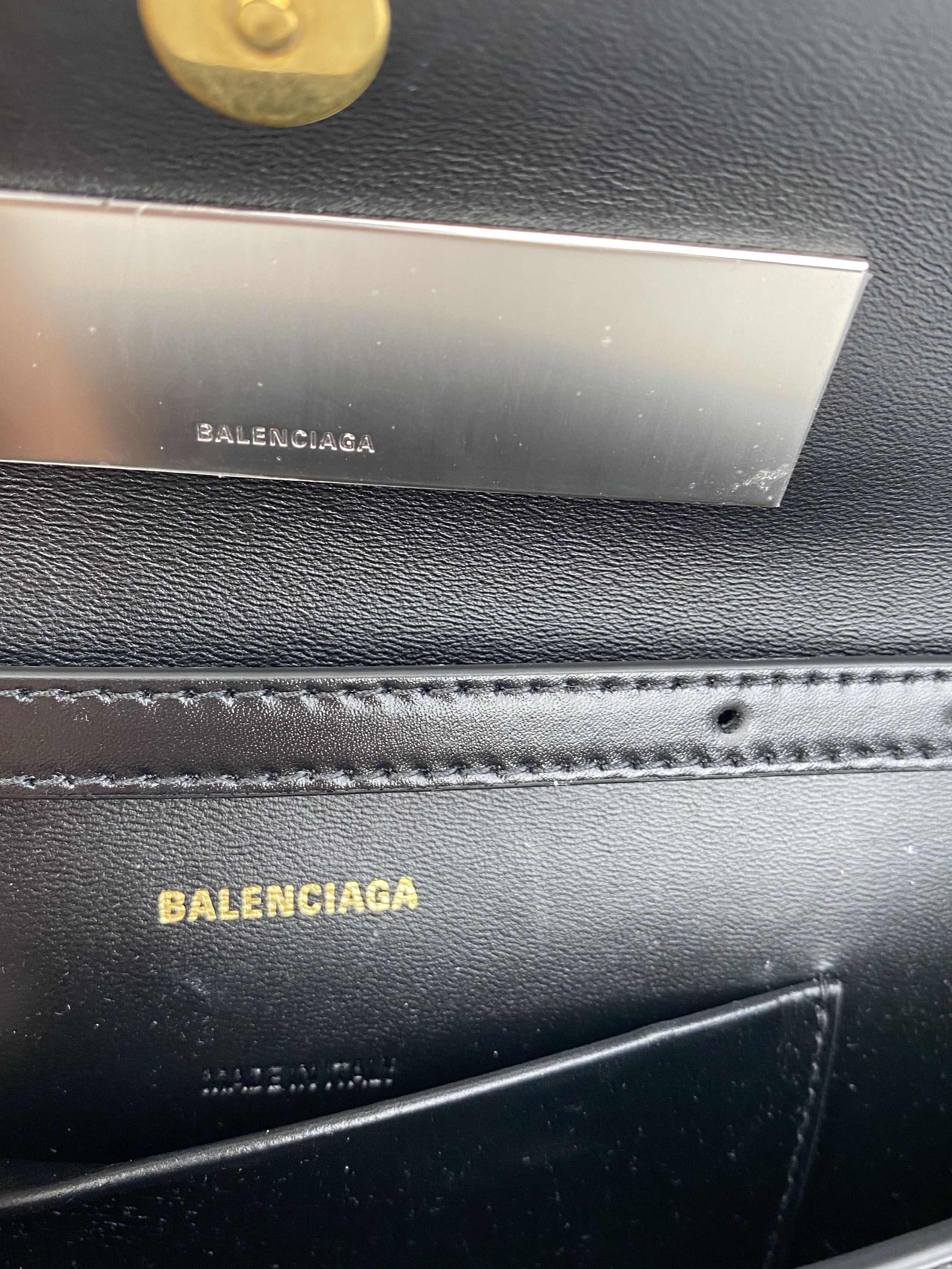 Balenciaga Black Hourglass Baguette Bag