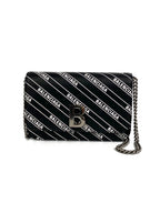 Balenciaga Black & White Logo Wallet on Chain